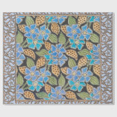Elegante Bloem Blauw Periwinkle Floral Classic Cadeaupapier (Vlak)