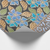 Elegante Bloem Blauw Periwinkle Floral Classic Cadeaupapier (Hoek)