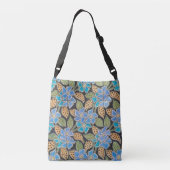 Elegante Bloem Blauw Periwinkle Floral Classic Crossbody Tas (Achterkant)