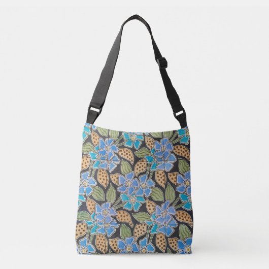 Elegante Bloem Blauw Periwinkle Floral Classic Crossbody Tas (Voorkant)