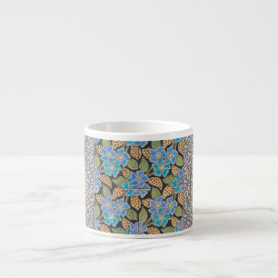 Elegante Bloem Blauw Periwinkle Floral Classic Espresso Kop