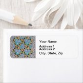 Elegante Bloem Blauw Periwinkle Floral Classic Etiket (Insitu)