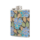 Elegante Bloem Blauw Periwinkle Floral Classic Heupfles (Links)