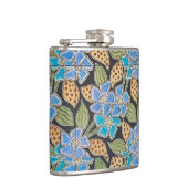 Elegante Bloem Blauw Periwinkle Floral Classic Heupfles (Rechts)