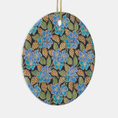 Elegante Bloem Blauw Periwinkle Floral Classic Keramisch Ornament (Rechts)