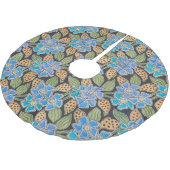 Elegante Bloem Blauw Periwinkle Floral Classic Kerstboom Rok (Gekanteld)