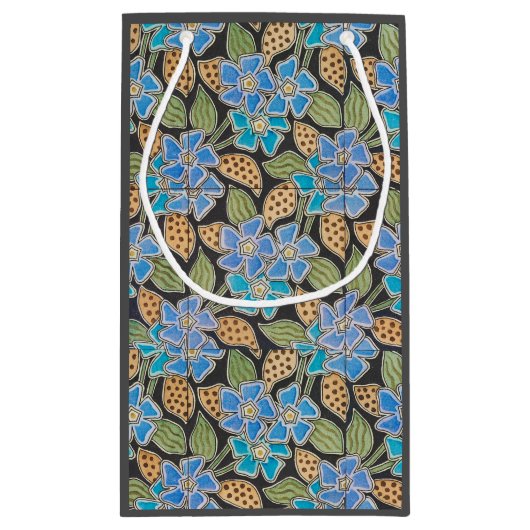 Elegante Bloem Blauw Periwinkle Floral Classic Klein Cadeauzakje (Achterkant)