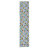Elegante Bloem Blauw Periwinkle Floral Classic Korte Tafelloper (Voorkant)