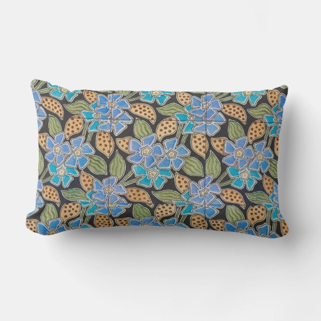 Elegante Bloem Blauw Periwinkle Floral Classic Kussen (Voorkant)