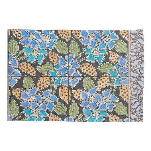 Elegante Bloem Blauw Periwinkle Floral Classic Kussensloop (Achterkant)