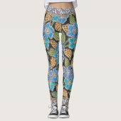 Elegante Bloem Blauw Periwinkle Floral Classic Leggings (Voorkant)