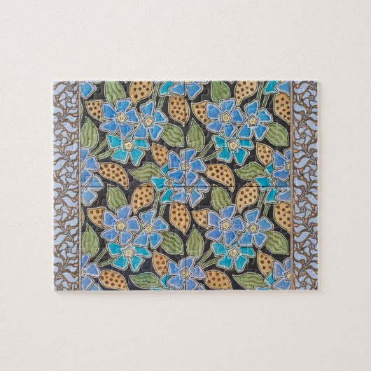 Elegante Bloem Blauw Periwinkle Floral Classic Legpuzzel (Horizontaal)