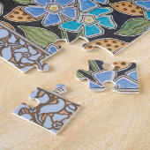 Elegante Bloem Blauw Periwinkle Floral Classic Legpuzzel (Zijkant)