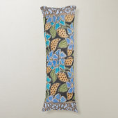 Elegante Bloem Blauw Periwinkle Floral Classic Lichaamskussen (Voorkant Verticaal)