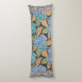 Elegante Bloem Blauw Periwinkle Floral Classic Lichaamskussen (Achterkant (Verticaal))