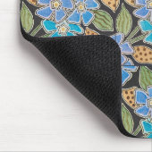 Elegante Bloem Blauw Periwinkle Floral Classic Muismat (Hoek)