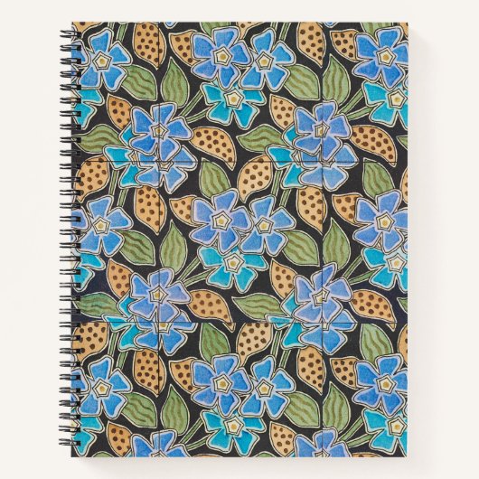 Elegante Bloem Blauw Periwinkle Floral Classic Notitieboek (Voorkant)