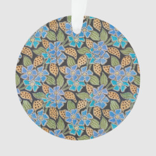 Elegante Bloem Blauw Periwinkle Floral Classic Ornament