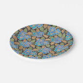 Elegante Bloem Blauw Periwinkle Floral Classic Papieren Bordje (Gekanteld)