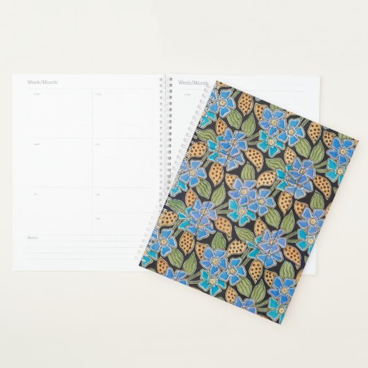 Elegante Bloem Blauw Periwinkle Floral Classic Planner (Display)