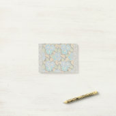 Elegante Bloem Blauw Periwinkle Floral Classic Post-it® Notes (Op bureau)