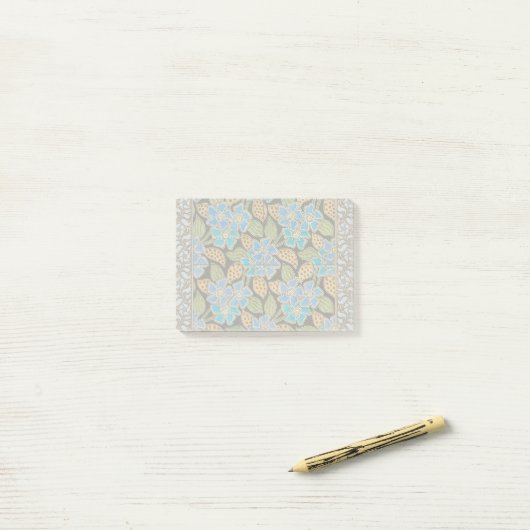 Elegante Bloem Blauw Periwinkle Floral Classic Post-it® Notes (Op bureau)