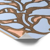 Elegante Bloem Blauw Periwinkle Floral Classic Poster (Hoek)