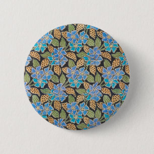 Elegante Bloem Blauw Periwinkle Floral Classic Ronde Button 5,7 Cm