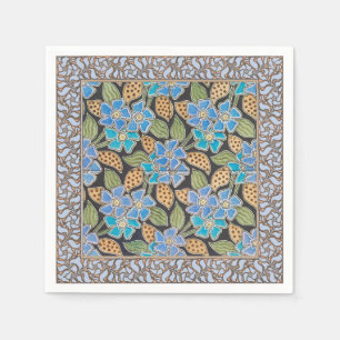 Elegante Bloem Blauw Periwinkle Floral Classic Servet