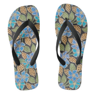 Elegante Bloem Blauw Periwinkle Floral Classic Teenslippers