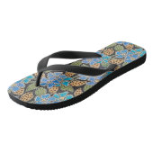 Elegante Bloem Blauw Periwinkle Floral Classic Teenslippers (Schuin)