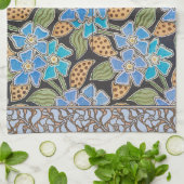 Elegante Bloem Blauw Periwinkle Floral Classic Theedoek (Gevouwen)