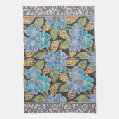 Elegante Bloem Blauw Periwinkle Floral Classic Theedoek (Verticaal)