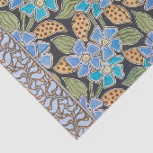 Elegante Bloem Blauw Periwinkle Floral Classic Tissuepapier (Detail)