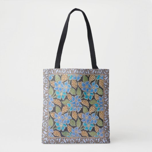 Elegante Bloem Blauw Periwinkle Floral Classic Tote Bag (Voorkant)