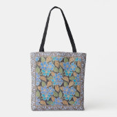 Elegante Bloem Blauw Periwinkle Floral Classic Tote Bag (Achterkant)