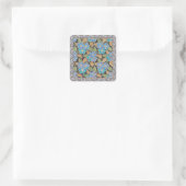 Elegante Bloem Blauw Periwinkle Floral Classic Vierkante Sticker (Tas)