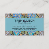 Elegante Bloem Blauw Periwinkle Floral Classic Visitekaartje (Achterkant)