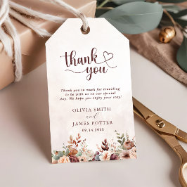 Elegante Bloem Boho Bruiloft Bedankt  Cadeaulabel