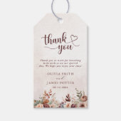 Elegante Bloem Boho Bruiloft Bedankt  Cadeaulabel (Voorkant)