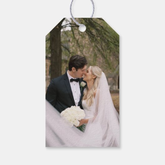 Elegante Bloem Boho Bruiloft Bedankt Cadeaulabel (Achterkant)