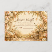 Elegante Bloem Boho Luier Raffle Informatiekaartje (Voorkant)