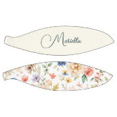 Elegante Bloem Boho Waterverf Script Naam Basketbal (Panelen)