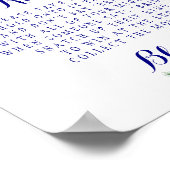 Elegante bloem bruids-shower bord poster (Hoek)