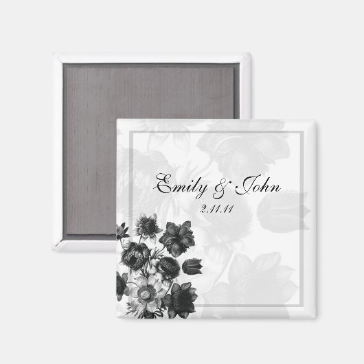 Elegante Bloem Bruiloft Favor Magneten (Voorkant / Achterkant)