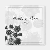 Elegante Bloem Bruiloft Favor Magneten (Voorkant)