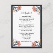 Elegante bloem bruiloft uitnodigingskaart bijlagen informatiekaartje (Voorkant)