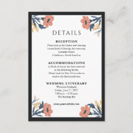 Elegante bloem bruiloft uitnodigingskaart bijlagen informatiekaartje