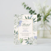 Elegante bloem bruiloftsborrel kaart (Staand voorkant)
