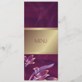 Elegante Bloem Burgundy | Gouden Menukaart (Voorkant)